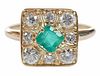 14kt., Emerald and Diamond Ring