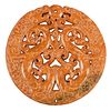 Chinese Carved Archaistic Jade Dragon Phoenix Disc