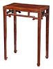 Tall Chinese Red Lacquer Side Table
