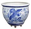 Monumental Blue and White Chinese Jardiniere
