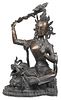 Tibetan Bronze Seated Manjushri Figure