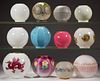 ASSORTED GLASS MINIATURE LAMP SHADES, LOT OF 12