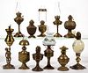 ASSORTED BRASS AND METAL MINIATURE LAMPS, LOT OF 11