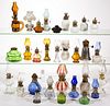 ASSORTED PATTERN GLASS, CERAMIC AND METAL MINIATURE LAMPS, LOT OF 30