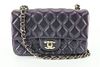 CHANEL 22B LIMITED QUILTED IRIDESCENT BLACK MINI CLASSIC FLAP GHW