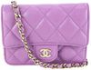 CHANEL 22S PURPLE QUILTED CAVIAR MICRO MINI FLAP CROSSBODY BAG GHW