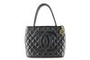 CHANEL BLACK QUILTED CAVIAR LEATHER MEDALLION ZIP TOTE