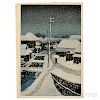 Kawase Hasui (1883-1957), Evening Snow at Terashima