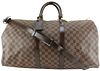 LOUIS VUITTON DAMIER EBENE KEEPALL BANDOULIERE 55 DUFFLE WITH STRAP
