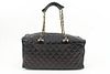 CHANEL RARE BLACK QUILTED LAMBSKIN BOSTON GOLD CHAIN DUFFLE