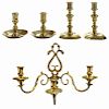 Two Pairs Brass Candlesticks, and a