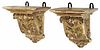 Pair of Finely Carved Giltwood Wall
