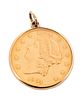 1904 U.S. Twenty Dollar Gold Coin Mounted As Pendant