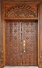 Islamic Style Carved Wood Doors,  20th C., H 83.5'' W 64''