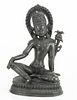 INDIAN BRONZE SCULPTURE, H 7", W 5.5", THE VEDIC GOD INDRA 