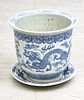 Chinese Porcelain Planter With Underplate, H 13.5'' Dia. 14'' 2 pcs