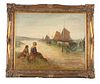 Charles Waltensperger, 1870-30, (Michigan/Netherlands,) Oil On Canvas. Landscape, H 24'' W 36''