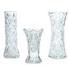 American Brilliant Period Cut Crystal Vases, H 12'' Dia. 5.25'' 3 pcs