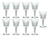 Waterford (Irish, 1783) 'Alana' Crystal Wine Glasses, H 6'' Dia. 3'' 7 pcs
