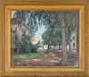 Ernest Harrison Barnes (American, 1873-55) Oil On Canvas, H 25'' W 30'' A West Village Street, Detroit, MI