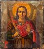 Russia Painted Icon Angel & Sword  H 10cm