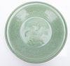 CHINESE CELADON PORCELAIN CHARGER, H 2.5", DIA 12" 