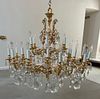 BRONZE CHANDELIER, MANSION SIZE H 42" DIA 42", FRENCH STYLE 