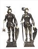 Pair of German Sterling Silver And Vermeil Silver Standing Medieval Knights In Full Armor  Mid/late 20th C., H 22'' W 8'' L 7'' 1 Pair