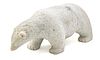 Nunavut, Canada,  Serpentine Stone Polar Bear H 6'' L 10''