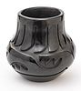 Phyllis Tafoya, Santa Clara Pueblo  Black-ware Pottery Vase C. 1960, H 6.5'' Dia. 6.5''