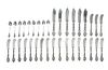 Whiting Gorham  Sterling Silver "Versailles" Fish Knives (6), Butter Knives (20), Demi Tasse (9), 27t oz 35 pcs