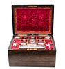 T. TURNER & CO. (LONDON) ROSEWOOD TRAVELING VANITY BOX, STERLING ACCESSORIES C. 1900, H 7", W 12"