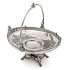 Aesthetic Movement, SIlver Plate Centerpiece Basket With Hound  1850, H 6'' W 10.5'' Depth 8.5''