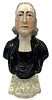 Staffordshire  Pottery Bust Of Reverend John Wesley,  19th C., H 11.5'' W 7'' Depth 4.5''