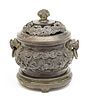 Chinese  Bronze Censer, Signed With Seal C. 1800, H 5'' W 5.5''