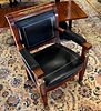 Empire Style Carved Mahogany Arm Chair, H 37'' W 25'' Depth 21''