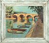 French Oil On Canvas,  Early 20th C., Pont Marie, Paris, H 21'' W 26''
