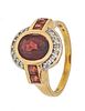 14K YELLOW GOLD AND RUBY RING SIZE 9 