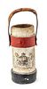 LEATHER AND CANVAS FIRE BUCKET, H 13.5", DIA 6"