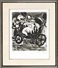 Marc Chagall (French/Russian, 1887-1985) Etching On Montval Laid Paper, C. 1927-31, Le Berger Et Son Troupeau, H 11.7'' W 9.4''