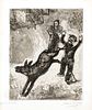 Marc Chagall (French/Russian, 1887-1985) Etching On Montval Laid Paper, C. 1927-31, L'ane Et Le Chien, H 11.7'' W 9.4''