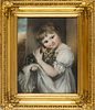 JOHN RUSSELL (BRITISH 1745–1806) PASTEL ON PAPER, DATED 1804, H 19", W 15", PORTRAIT OF ELIZA PULLAU WITH KITTEN