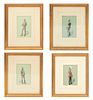 RICHARD SIMKIN (BRITISH, 1840-1926), WATERCOLOR AND GOUACHE ON PAPER, 4 PCS., H 5.25", W 3.75", PORTRAITS OF SOLDIERS 