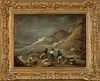 STYLE AND PERIOD OF GEORGE MORLAND (BRITISH 1763–1804) OIL ON CRADLE PANEL, H 12", W 16", SEA SCENE 