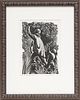 CLAIR LEIGHTON (BRITISH/AMER, 1898-1989) WOOD ENGRAVING ON PAPER, H 6.75", W 4.75", "THE BLUEBERRY PICKERS" 