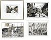 CARLOS DIAZ (AMER.) SILVER GELATIN PRINTS WITH 19TH CENTURY ENGRAVINGS 2001 GROUP OF FOUR H 3.25-8.25" W 4.5-11.75" INVENTED LANDSCAPES OF CONEY ISLAN