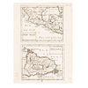 Moll, Herman. New Spain - Guiana. London, ca. 1712. Dos mapas grabados en una hoja, 22 x 16 cm.