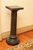Doric Influence Carved Marble Green Pedestal, H 11.25'' W 10.75''