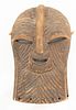 SONGYE KIFWEBE, DEMOCRATIC REPUBLIC OF CONGO, AFRICAN CARVED WOOD MASK 19TH–MID-20TH CENTURY H 14" W 8" 