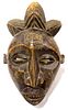 AFRICAN, ZAIRE, CARVED WOOD BAYAKA MASK, H 11", W 7" 